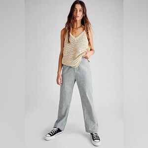 Free People Kate Plaid Green Gingham Pants